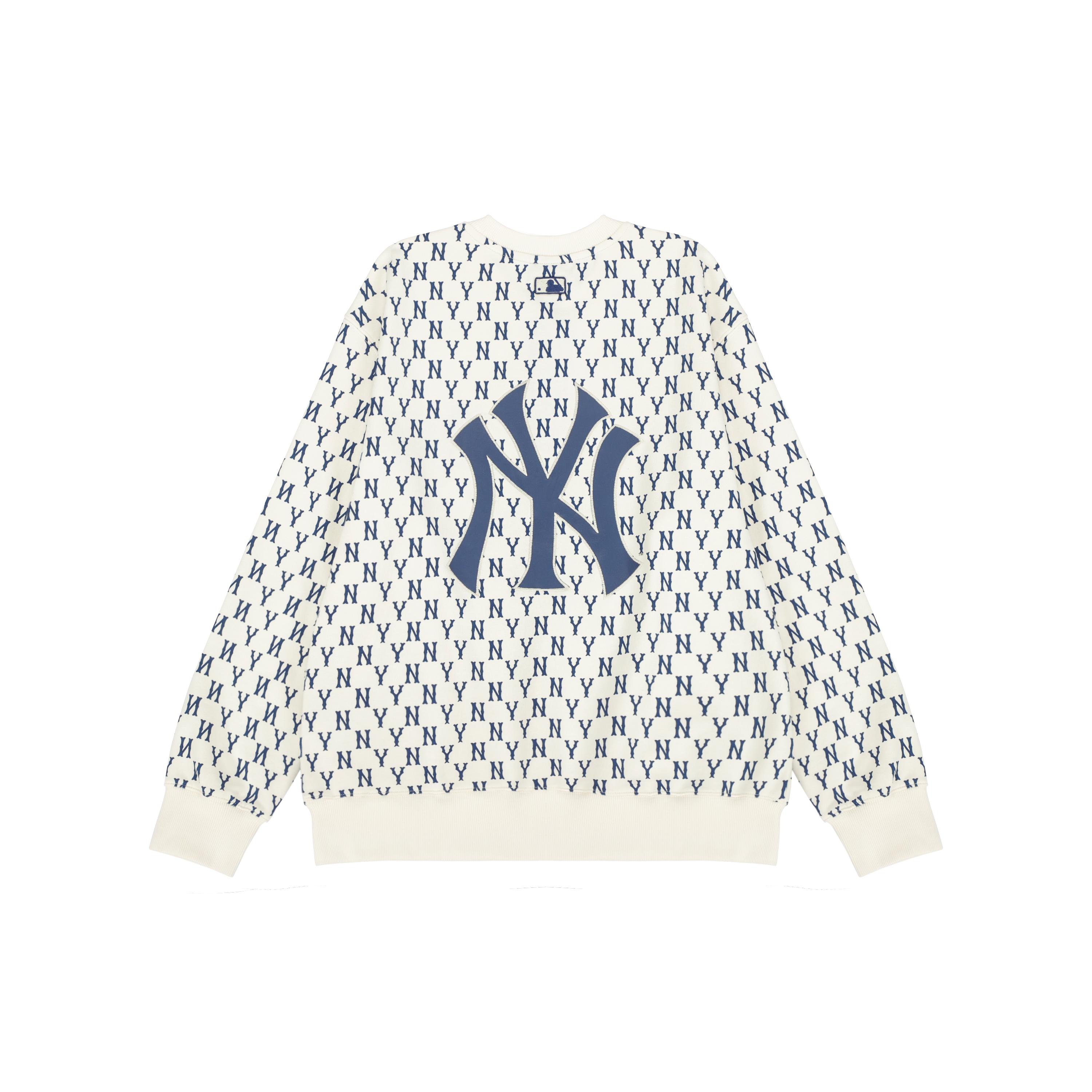 MLB Old Flower Sweatshirts Unisex Cream Crew Neck Moderate Other 3AMTM0221-50CRS XS