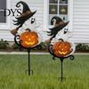 Yard Stakes for Halloween Garden Stake, Metal Witch Pumpkin Rust-Proof Outdoor Courtyard Ornaments Decoration Lawn Patio Porch Pathway, Gift Gardener