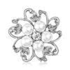 Simulation Pearl Rhinestone Brooch Women's Floral Banquet Party Suit Accessories Jewelry Birthday Gift