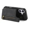 For iPhone 16 Pro Case with Card Holder Retro Leather+TPU Zipper Phone Cover