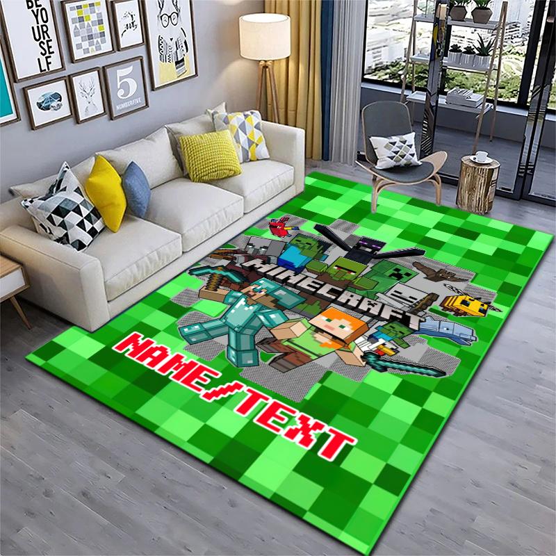Custom name/text Minecraft Zombie Carpets Suitable Room Office Bedroom Door Mats Birthday Gifts Holiday Gifts Carpet Home Suitable Home Decor