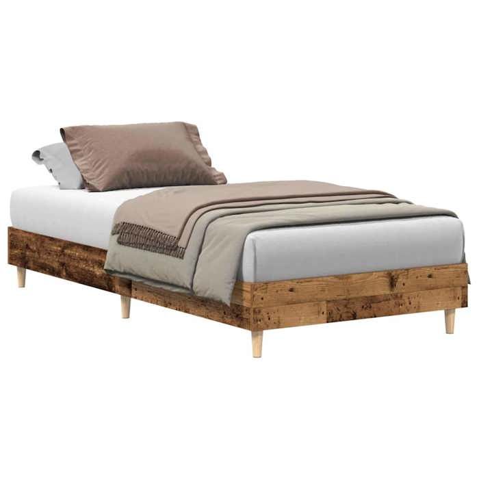 VidaXL Cadre de lit sans matelas vieux bois 90x190 cm bois ingénierie, meuble de chambre à coucher, sommier, lit simple, 861091