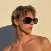 Retro large frame sunglasses women's new light luxury large frame face small sunglasses outdoor travel UV protection glasses
