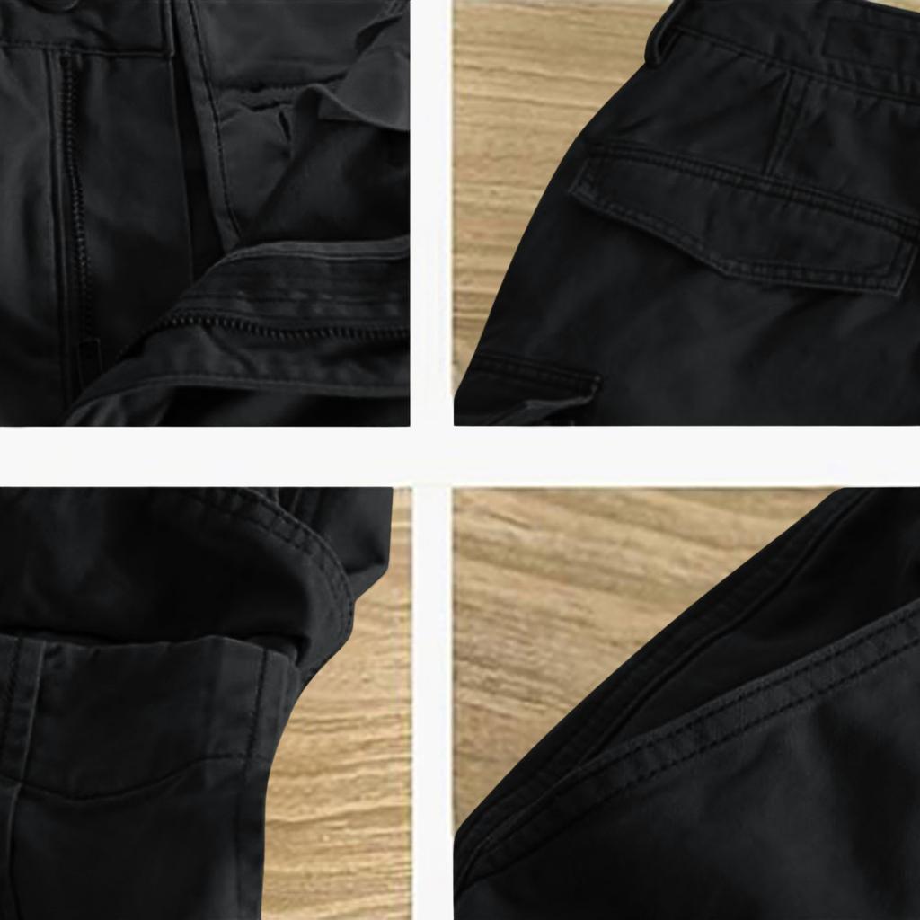 Men's Casual Work Pants With Multiple Pockets, Summer Sport Work Pants, Short Waist Pants, Five-pocket Pants
