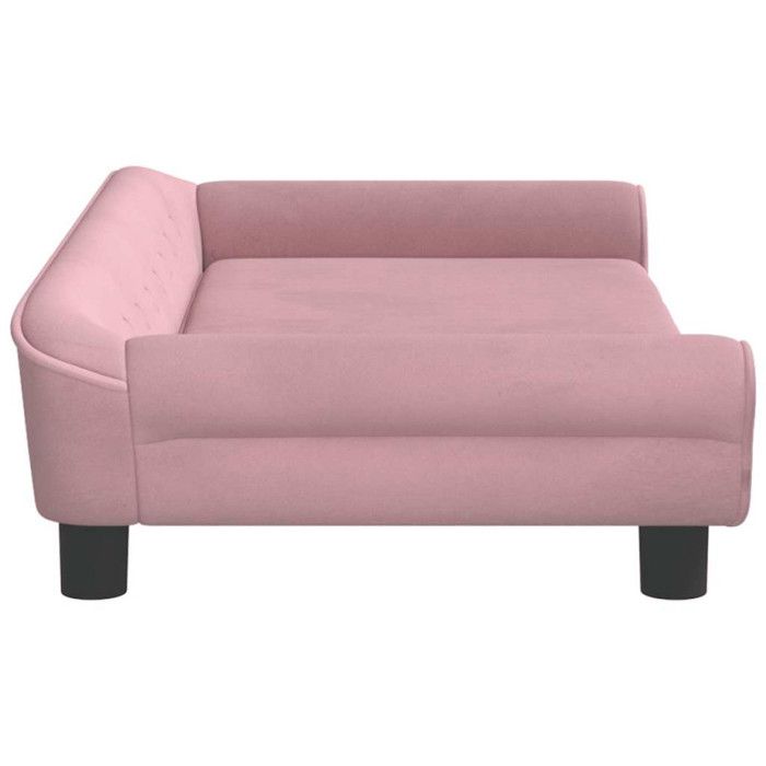 Lit pour chien - VIDAXL - 100x50x21 cm - Velours - Rose - Intérieur