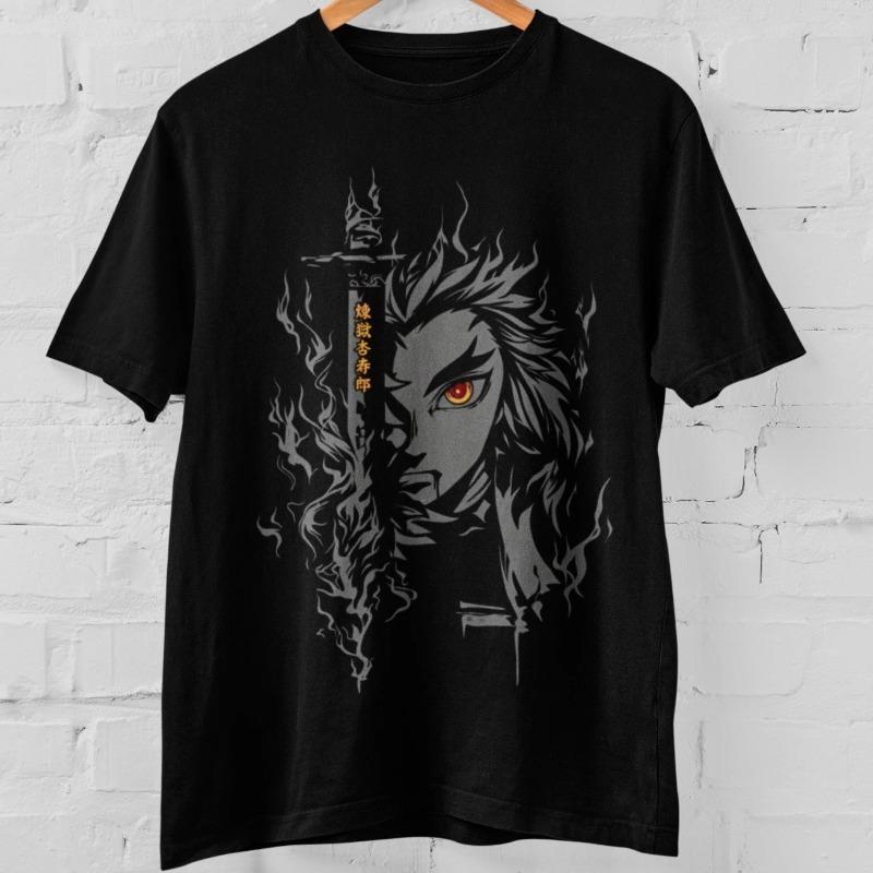 Demon Slayer Purgatory Apricot Shoulang Yanzhu Anime Tshirt SpringSummer Mens Tshirt Casual Suitable for Both Men and Women