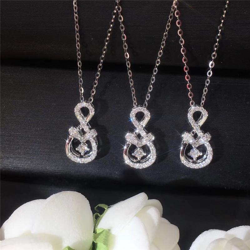 New Simple and Elegant Design Women Necklace Wedding Ceremony Party Bridal Pendant Necklaces Silver Color Trendy Jewelry Bulk