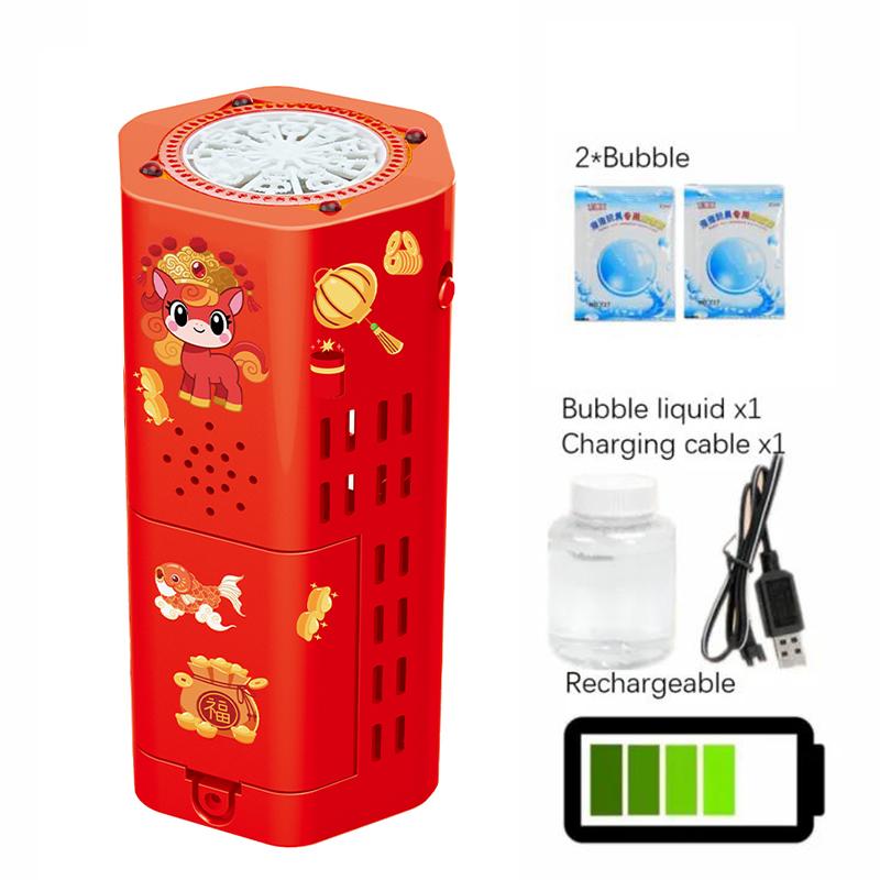 20 holes Fireworks bubble machine with 7-color LED lights bubble blower on the ground electronic automatic landing Spring Festival gift New Year toys