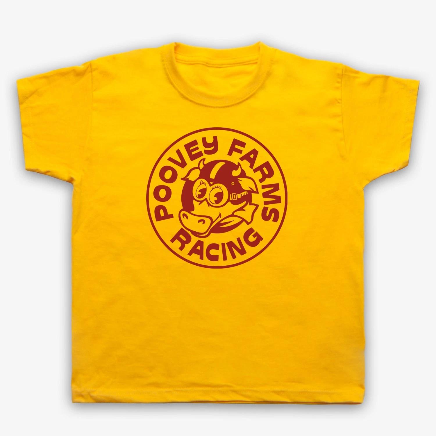 Poovey Farms Racing Funny Arch Kids Children s T-shirt All Sizes Cols 110