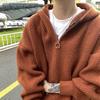 Herren Koreanischer Stil Halbreißverschluss Hoodie - Winterlich Lässig Lockerer Schnitt, Einfarbige Strickware