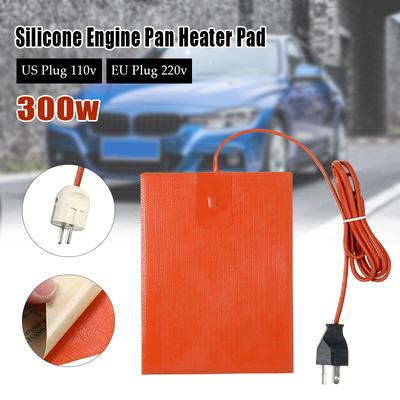 300W nádrž na motorový olej Vodotesná silikónová vyhrievacia podložka do vane motorovej olejovej vane vyhrievacia podložka s US/EU zástrčkou 110V/220V 15x20cm