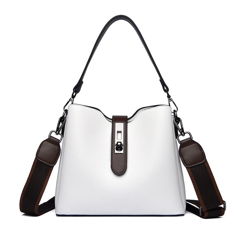 Luxury Designer Faux Genuine Leather Tote Shoulder Bags Solid Color Handbag for Women Handbag Ladies Messenger Bag