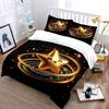 Golden Star Decor Set Bedding Set With 1 Duvet Cover 2 Pillowcases Single Double King Queen, Gift