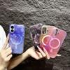 For iPhone 16 Case Compatible with MagSafe Ink Painting IMD PC+TPU Phone Cover