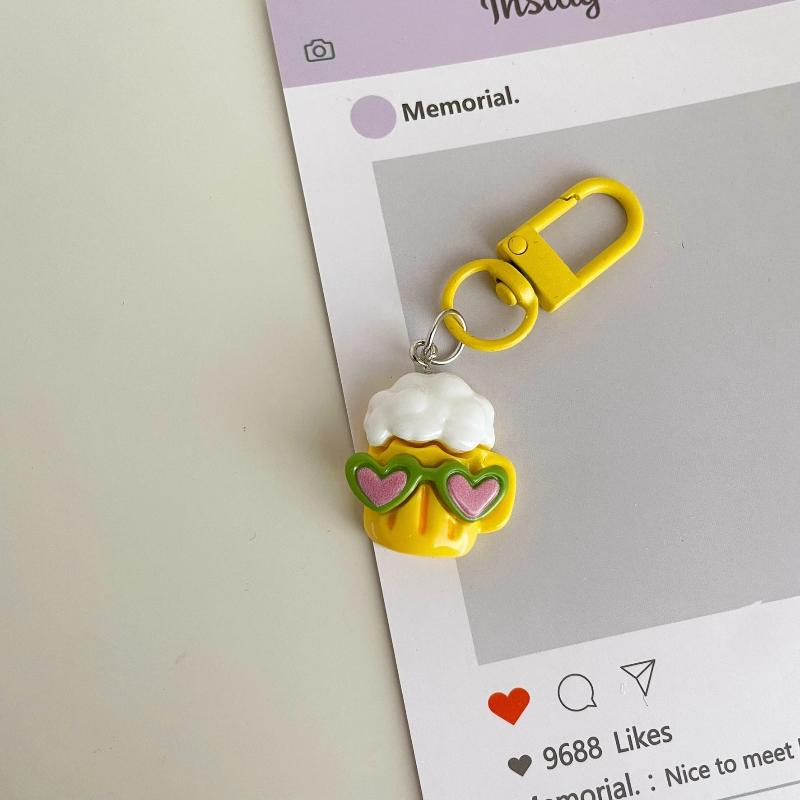 

Cute Cartoon Fruit Vegetable Keychain Funny 3D Expression Pendant Bag Charm For Backpack Keys A4