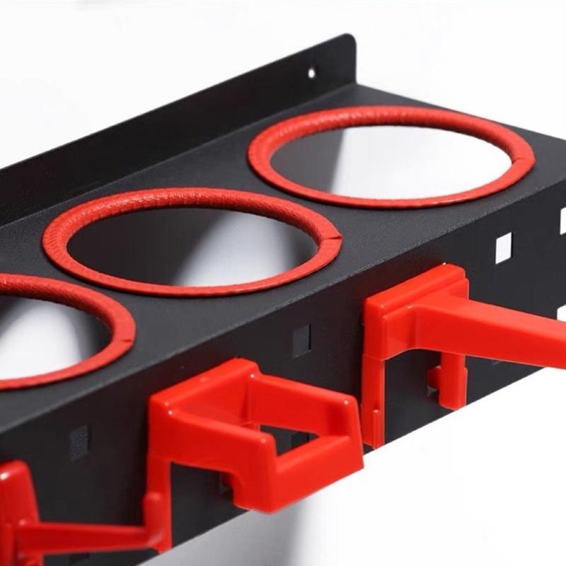 Wall Mount Sprays Bottle Organizers with 5 Hook Vehicle Care Tool Rack Sprays Can & Bottle Bracket for Garage Cleaning Tool