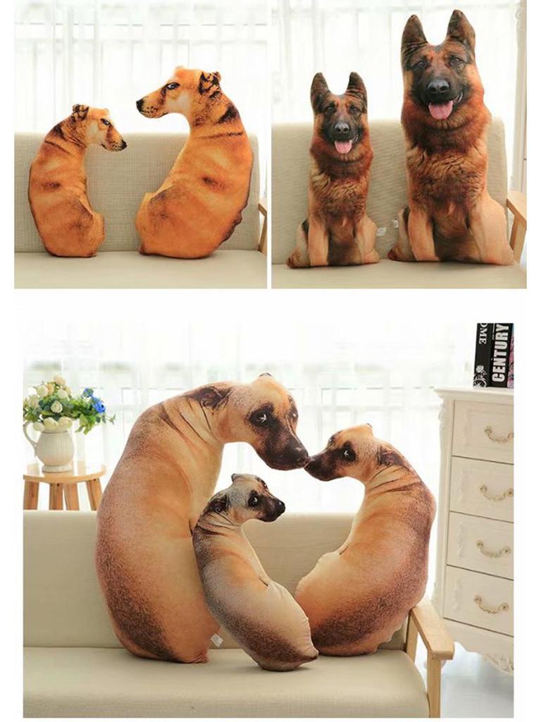 3D Shar Pei & Golden Retriever Plush Dog Pillow - Removable, Washable Office Cushion