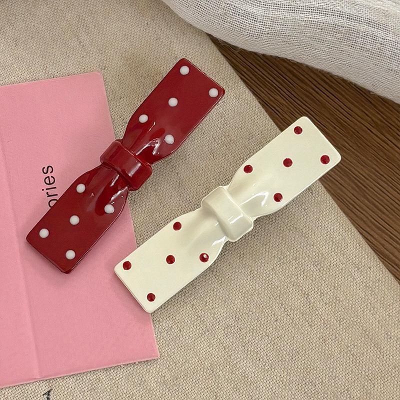 16Pcs Polka Dot Patent Leather Hair Clip Set,bow Oval Style Mixed Color Hair Clip for Women,cute Side Broken Hair Clip Headband
