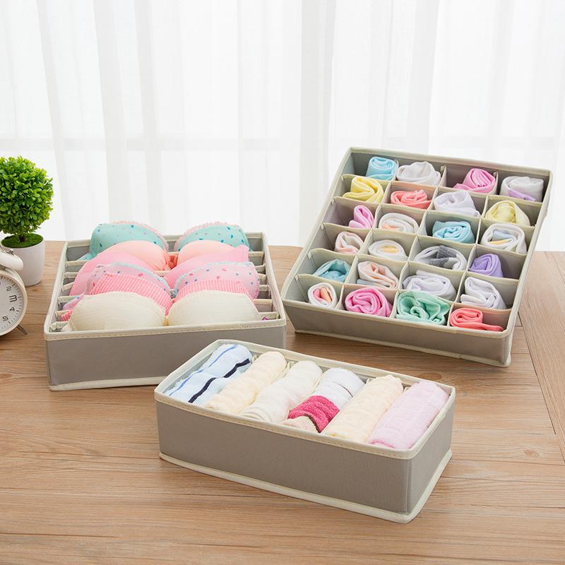 Foldable Underwear Storage Box Set - Four-Piece Wardrobe Organizer