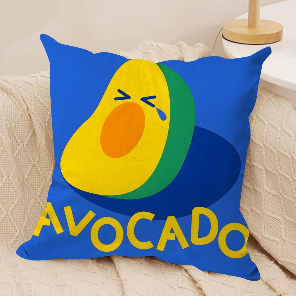 Cute Anime Fruit Cushion Cover Soft Plush Fabric DoubleSided Printed Sofa Cushion Cover for All Seasons Home Decor Gift