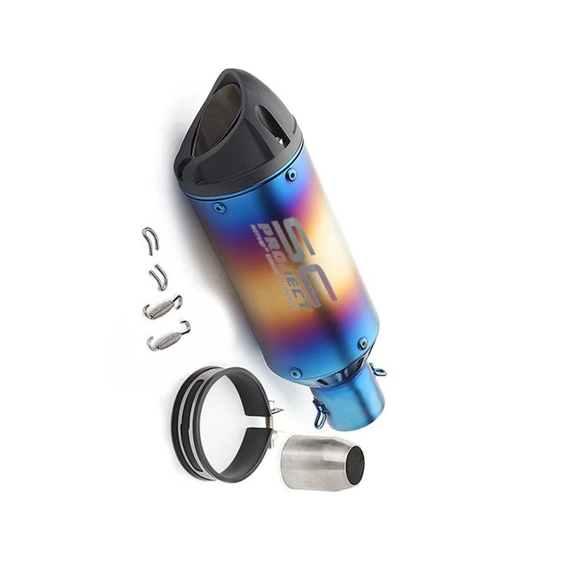 

For Yamaha Honda Suzuki Z900 CBR600 S1000RR MT07 Universal 51mm Motorcycle Straight Exhaust Pipe SC Muffler Steel Accessories D