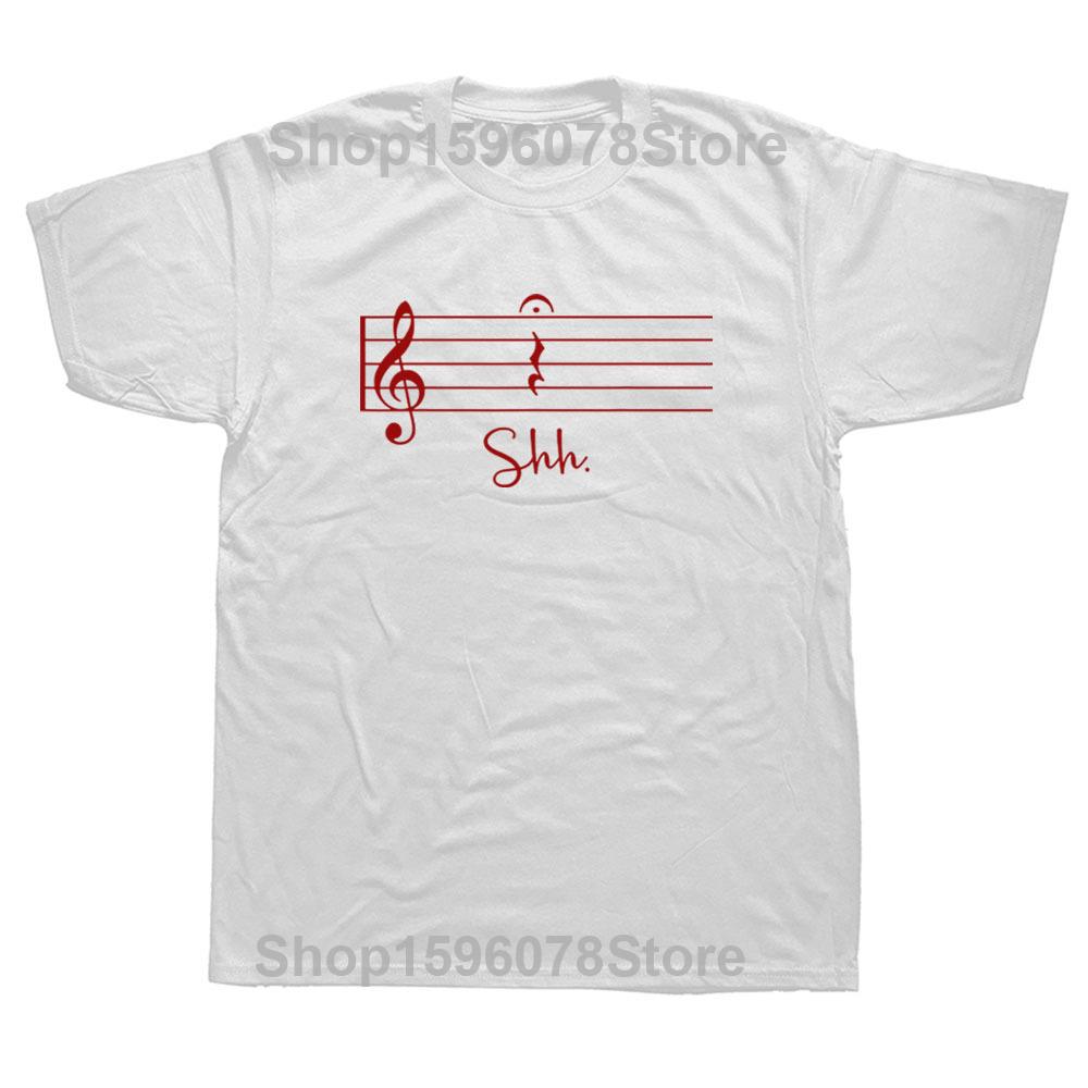 Funny Music Notes T Shirts Graphic Cotton Streetwear Short Sleeve O-Neck Harajuku Teacher Gift T-shirt Mens Clothing