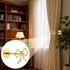 2Pcs Metal Bow Curtain Holdbacks Wall Mounted Rust Proof Curtain Holders Heavy Duty Golden Curtain Tiebacks for Living Room Bedroom