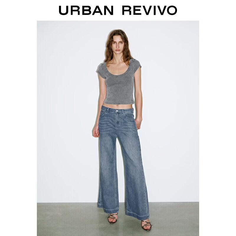 UR2026 Women s Flare Washed Denim Jeans 28