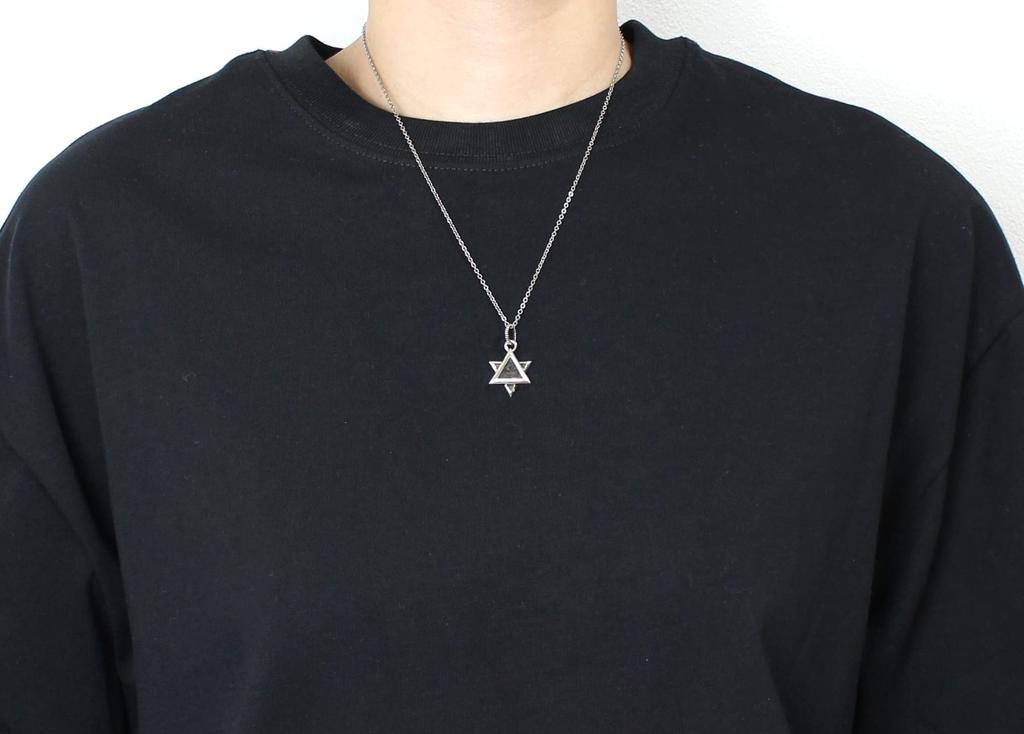 good vibrations Hexagram Star of David pendant made of natural wood and sterling silver (925).