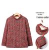 Floral Velvet-Lined Winter Cotton Jacket for Middle-Aged & Elderly