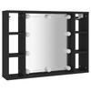 LED Mirror Cabinet In Black 76 X 15 X 55 Cm
