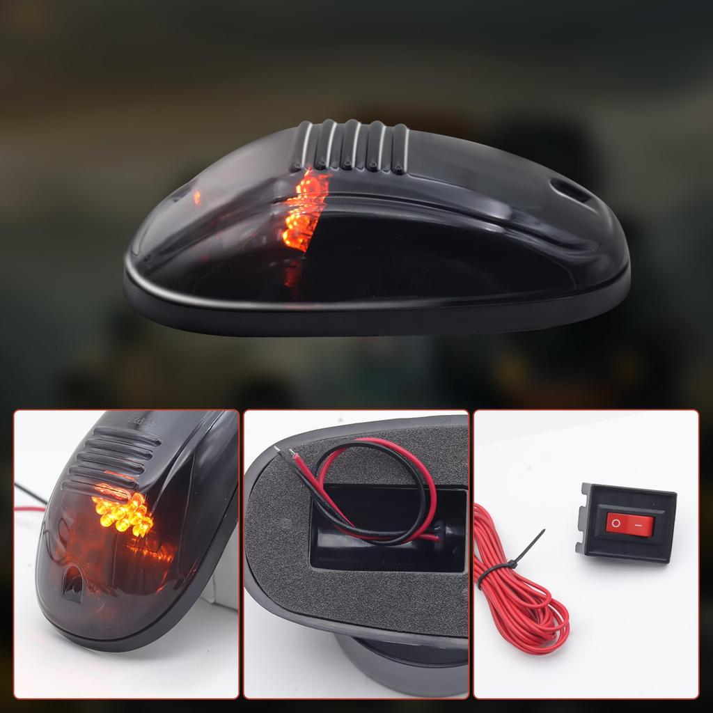 Ygmylandbb LED Roof Marker 9 LED Cab Marker Universal Set of 5 Lights, 12V, Lights, Amber,