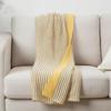 Nordic Style Knitted Leisure Throw Blanket - Portable Yellow Weave Shawl for Office Naps & Casual Use
