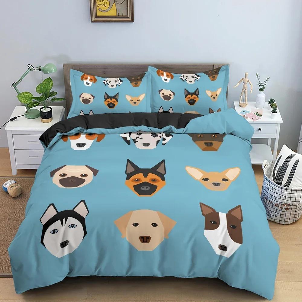 Dachshund Dog Bedding Set Cute Colorful Puppy Duvet Cover Cartoon Pet Dog King Queen Full Polyester Quilt Cover