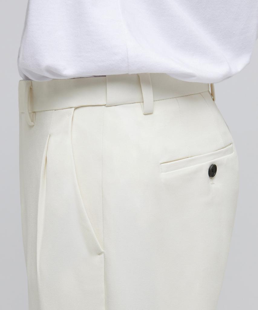 MUSINSA STANDARD Wide Hidden Banding Crop Slacks [Cream]