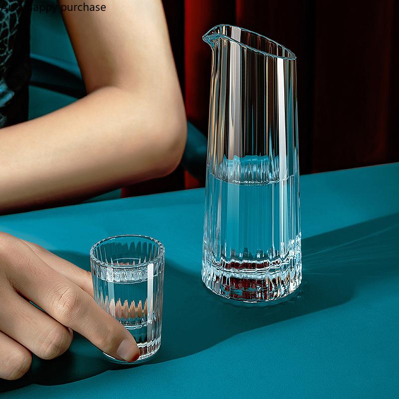 White Wine Glass Dispenser Set with Wooden Cup Holder Wine Sets Shot Glass Set Flagon Spirit Glass Hip Flasks Bar Drinkware