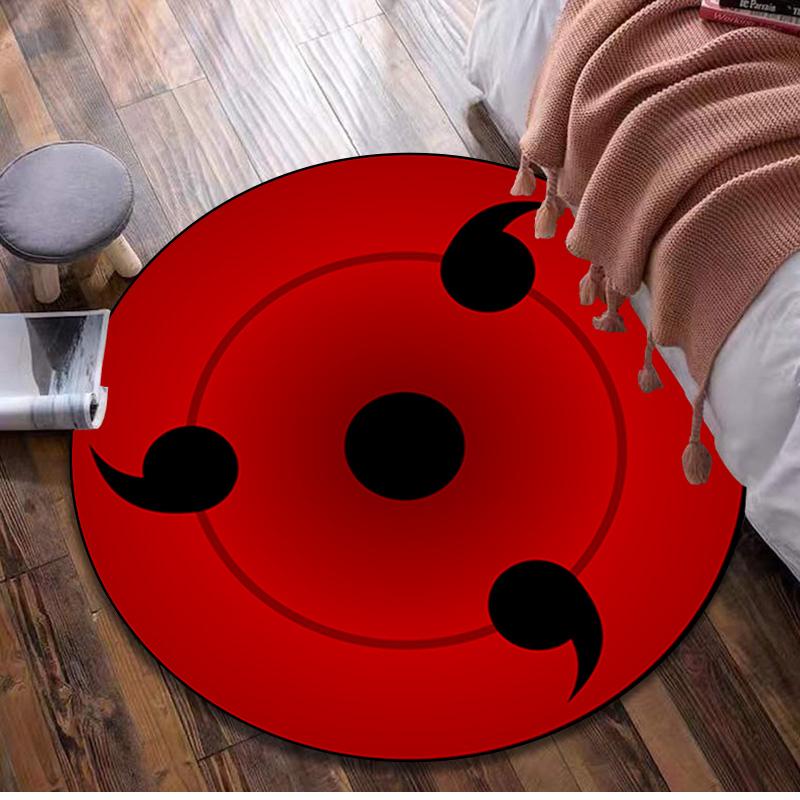 Naruto Circular Rug Office Decorative Carpet For Living Room Bedroom Door Mat Floor Carpet Computer Chair Area Rug