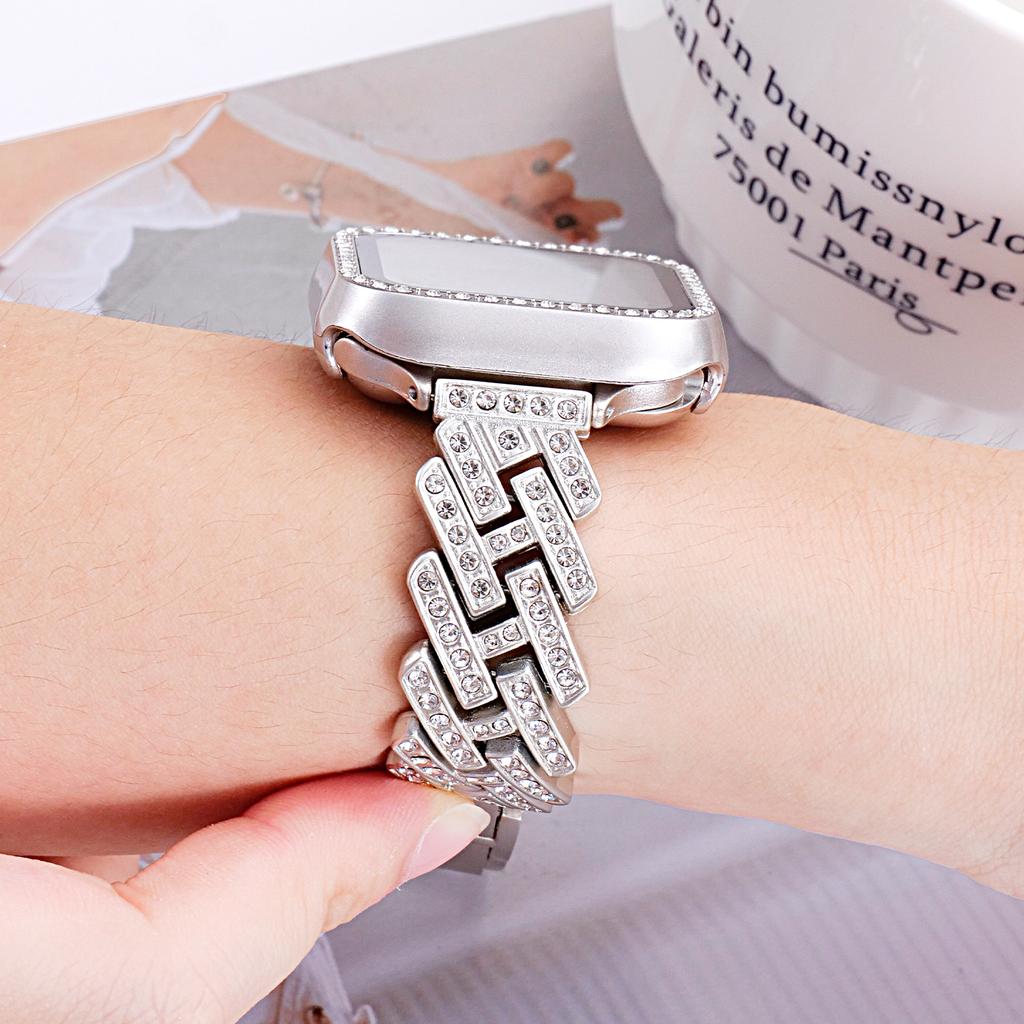 Diamond Strap Suitable for Apple Watch 40/44/38/45/41/49/42mm Metal Bracelet iWatch Series Se 7 6 3 5 Ultra 2 8 9