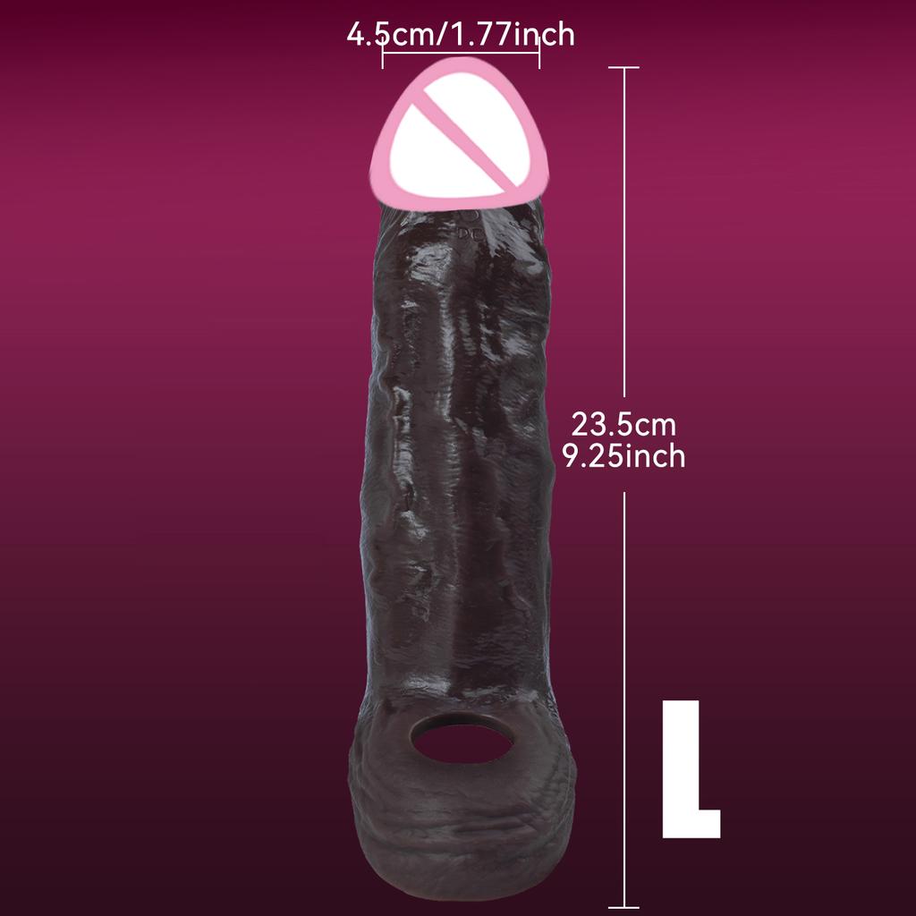 Penis Ring Cock Sleeve Male Penis Enlarger Extender for Men Realistic Dildo Cock Ring Lock the Sperm Male Penis Training Sex Toy