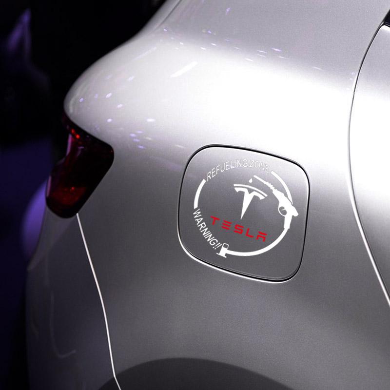 Car Badge Vinyl Reflective Fuel Tank Cap Stickers Decal Accessories For Tesla Model 3 Model S Model X Y Roadster Performance