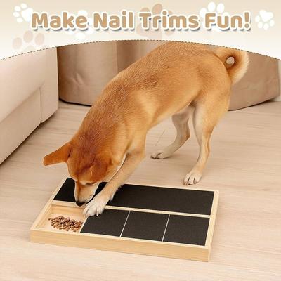 Placa de Arranhar para Cães em Madeira Pad Resistente ao Desgaste para Aparar Unhas Gaveta Caixa de Petiscos Pet Grooming
