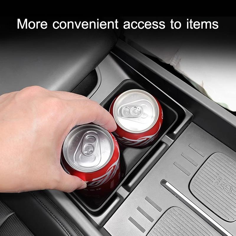 For Hyundai Santa Fe 2024 Center Console Cup Holder Mat Silicone Storage Slot Pad Anti Slip Shockproof Organizer Accessories