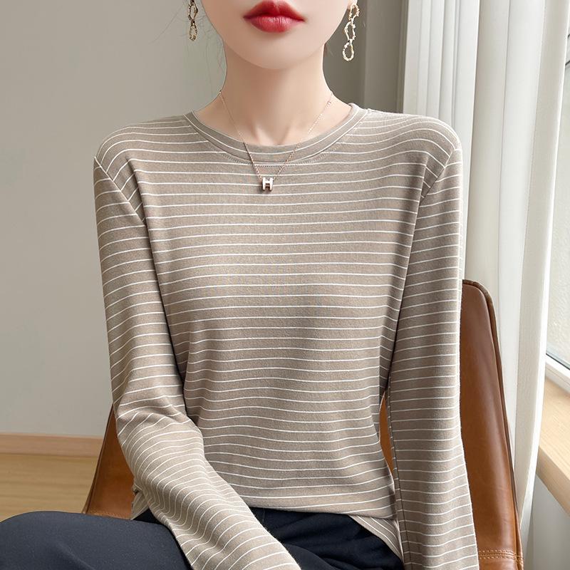 Women's Self-Heating Striped Long Sleeve Slimming Pullover