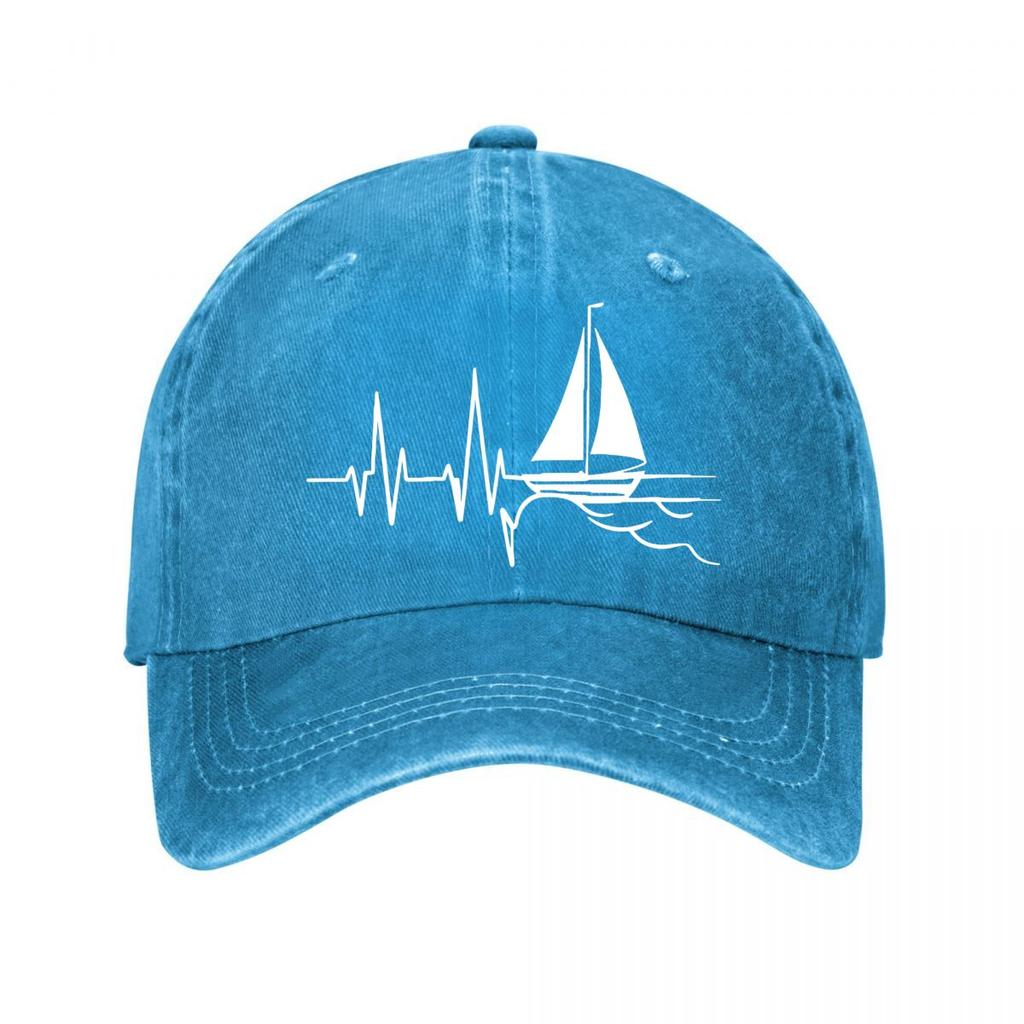 Vintage Baseball Cap Sailboat ECG Casual  New Vintage Washed Cotton Baseball Cap Parent Kids Sun Hats
