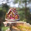 Christmas Acrylic Desktop Ornament Flat Snowy Cabin Ornament with Base Christmas Village Log Cabin Ornament for Holiday Table Decor