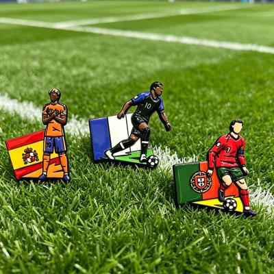 Fußballspieler Anstecknadeln, Fußballfan Emaille Abzeichen, Zinklegierung Fußballstar Anstecknadel für Rucksack Jacke Hut Tasche, Sportfan Sammlung Geschenk