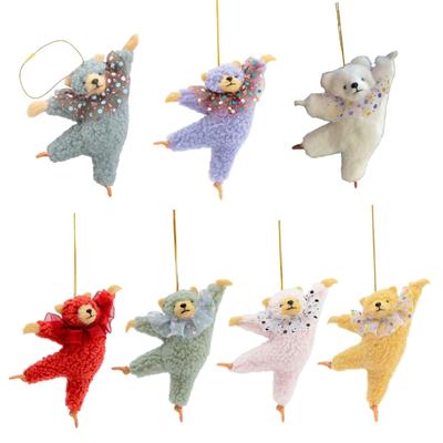 Cute Dancing Bear Pendant Cartoon Animal Pendant Keyrings Fashionable Couple Key Rings Jewelry for Backpacks and Phone