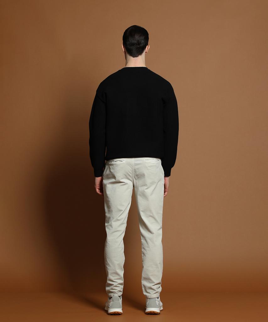 PANICALE Black Wool Blend Waffle Round Knit