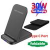30W Wireless Charger Stand Foldable Qi Fast Charging Dock Station Phone Holder for iPhone 13 12 11 Pro Max XR Samsung S20 Phone Charger