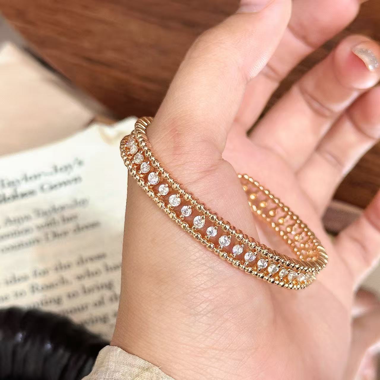 Французский средневековый полый браслет с краем из бусин браслет простой нишевый французский персонализированный браслет